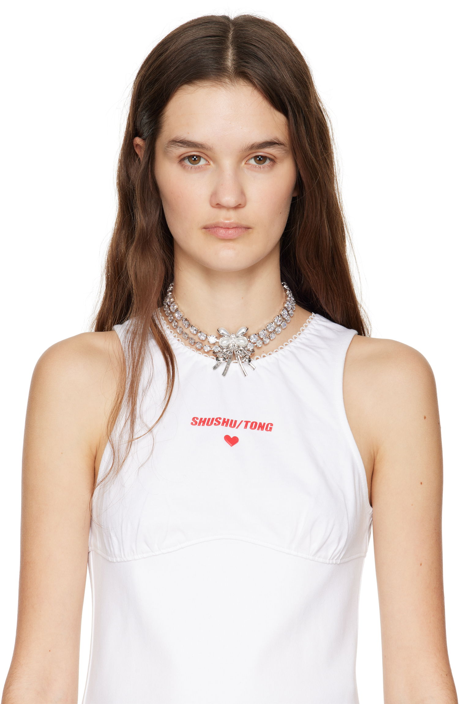 Náhrdelník SHUSHU/TONG SHUSHU/TONG YVMIN Edition Pearl Butterfly Double Zirconia Necklace Metalická | 24716SLV00NN, 1