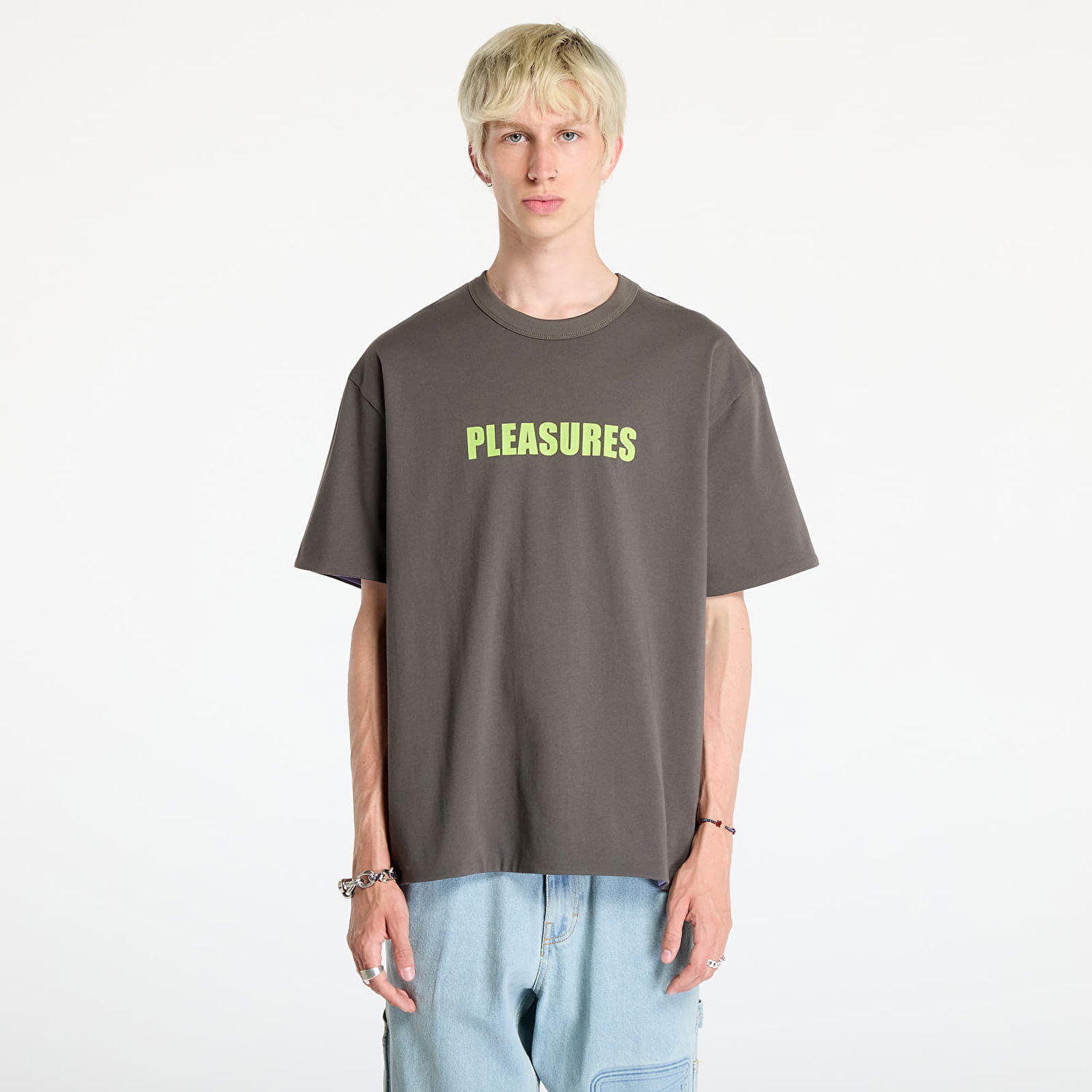 Tričko Pleasures Legal Reversible Heavyweight T-Shirt Charcoal/ Purple Fialová | P24F047 CHARCOAL, 0