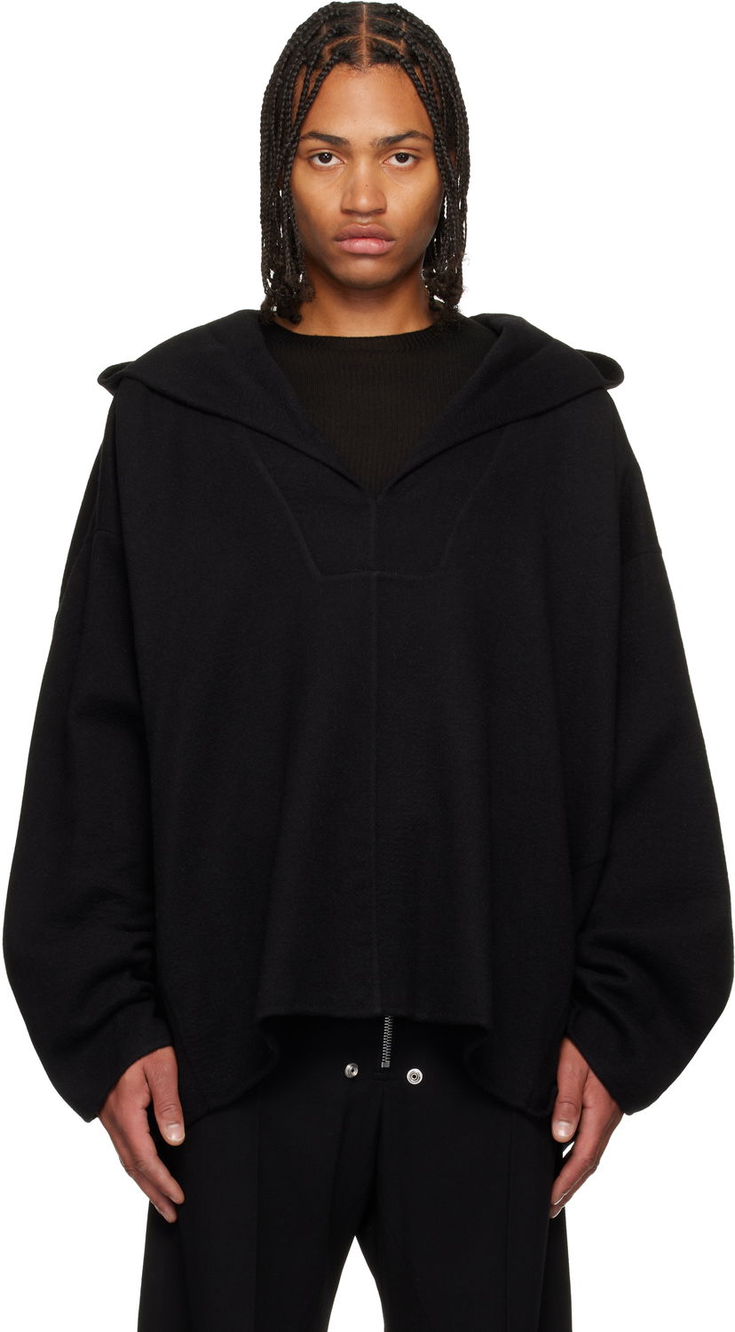 Kabáty Rick Owens Concordians LS Hip Kaftan Coat Čierna | RR02E1726 DBC