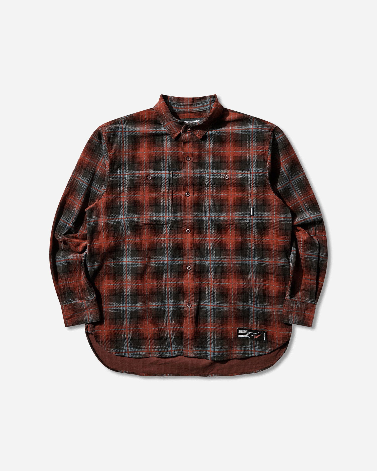 Košeľa Neighborhood Corduroy Check Longsleeve Shirt Rôznofarebný | 252TSNH-SHM07 RED, 1