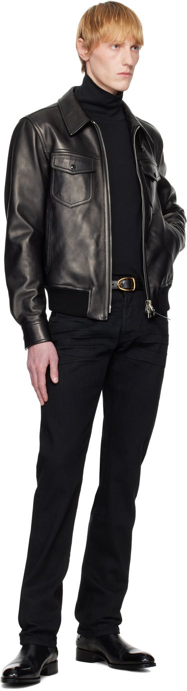 Džínsy Tom Ford TOM FORD Stretch Straight Fit Denim Jeans Čierna | DPH001-DMC005S23, 4