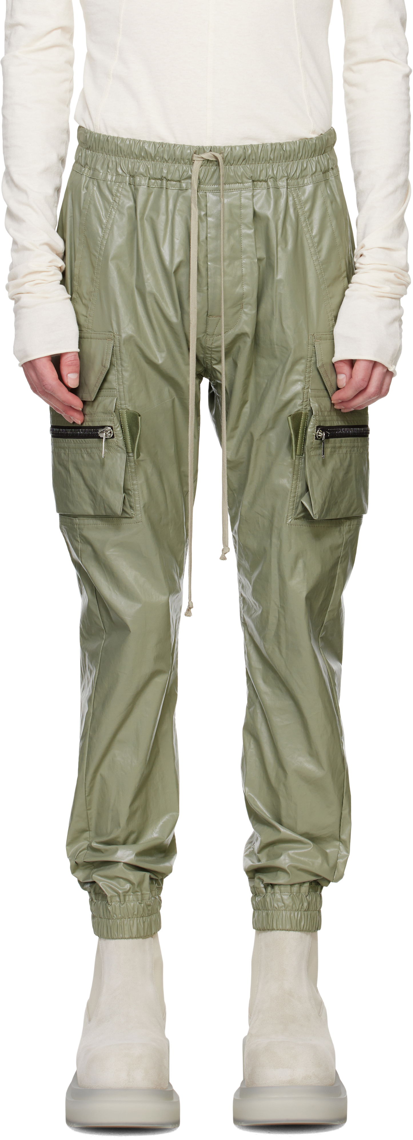 Cargo nohavice Rick Owens Rick Owens Hollywood Mastodon Cargo Pants Zelené | RU01E5396 MCT, 0