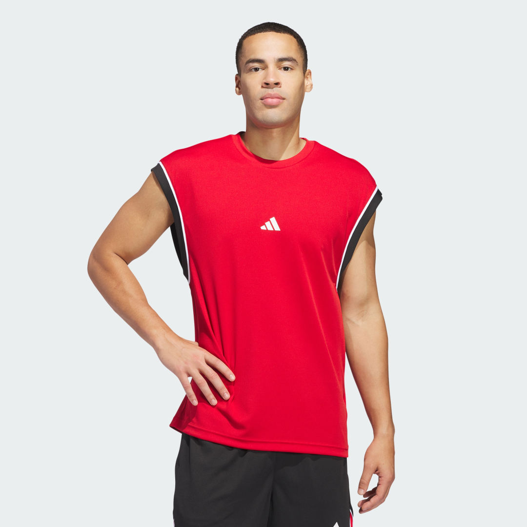 Dres adidas Performance Adidas Basketball All-World Sleeveless Jersey Červená | JN4720, 0