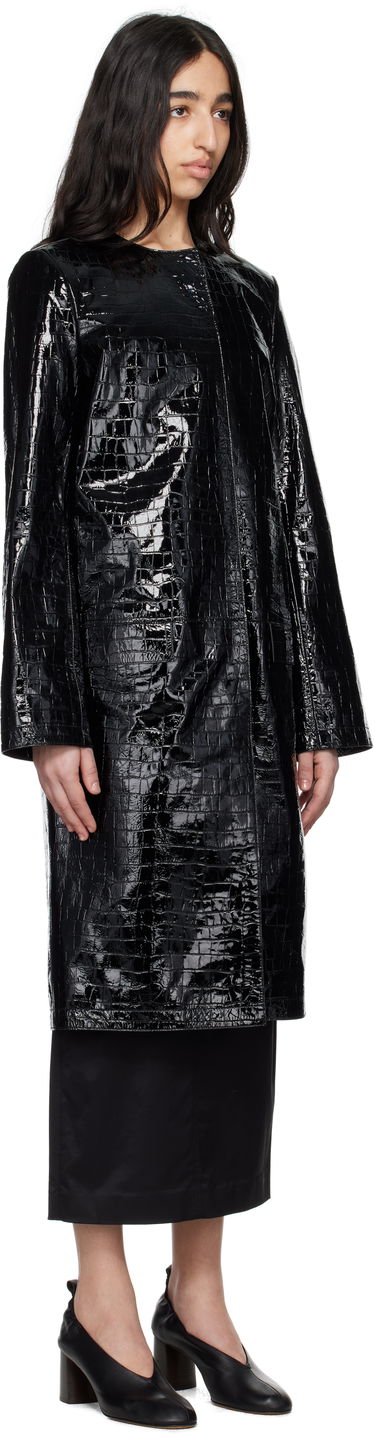 Kabáty TOTEME TOTEME Croco-Embossed Leather Coat Čierna | 252-WRO0219-LE0129, 1