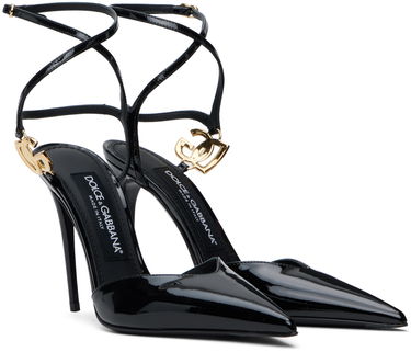 Tenisky a topánky Dolce & Gabbana Lollo Patent Leather Slingback Heels Čierna | CG0726 AP622, 3
