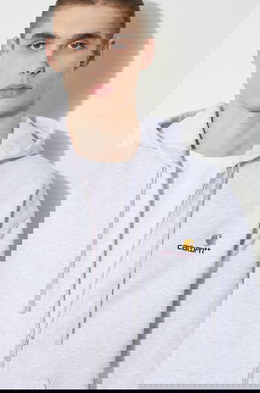 Mikina Carhartt WIP Hooded American Script Jacket Šedá | I033063.482XX, 4