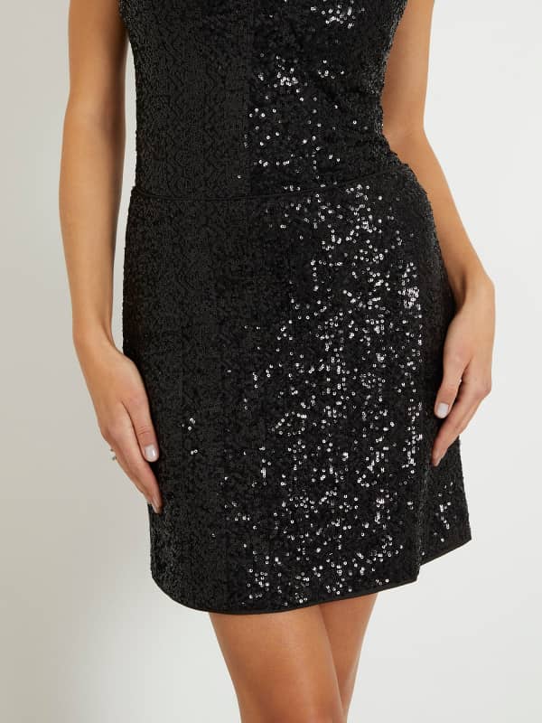 Sukňa GUESS Sequins Mini Skirt Čierna | W4RD0PKBX10, 0