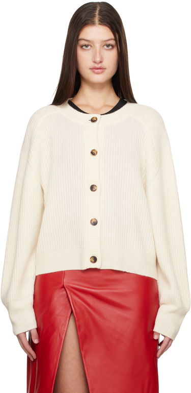 Sveter Loulou de Saison Loulou de Saison Bastia Knit Cardigan Biela | BASTIA, 0
