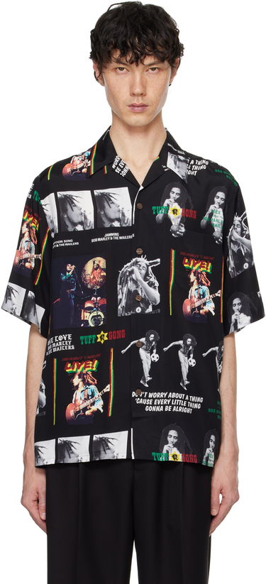 Košeľa WACKO MARIA WACKO MARIA Bob Marley Print Short Sleeve Shirt Čierna | BOBMARLEY-WM-HI09, 0