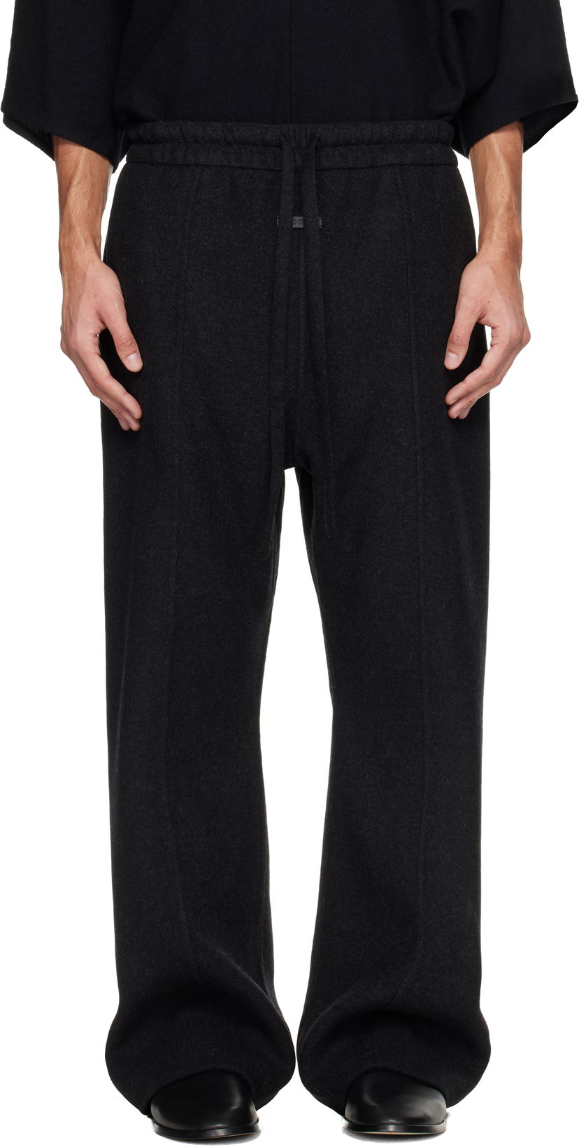 Nohavice Fear of God Wool Cashmere Drawstring 70's Trousers Čierna | FG25FW65-655DWC-021