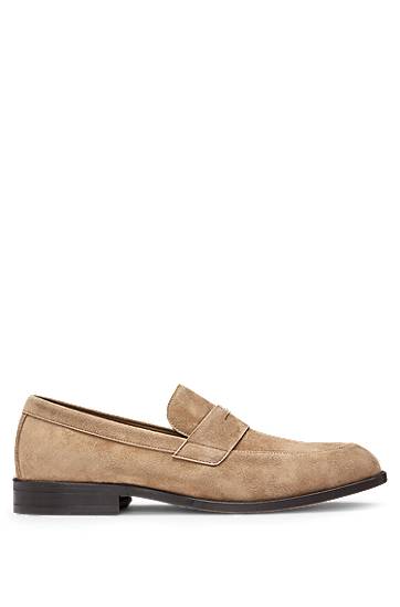Tenisky a topánky BOSS Suede Penny Loafers Béžová | 50541729, 1