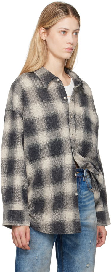 Košeľa R13 R13 Oversized Plaid Drop Neck Shirt Šedá | R13WR293-R384B, 1