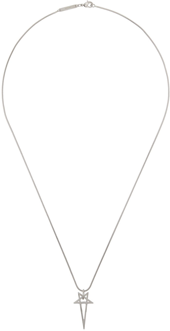 Náhrdelník Rick Owens Silver Porterville Pentagram Charm Necklace Metalická | RJ0000066 MMT, 0