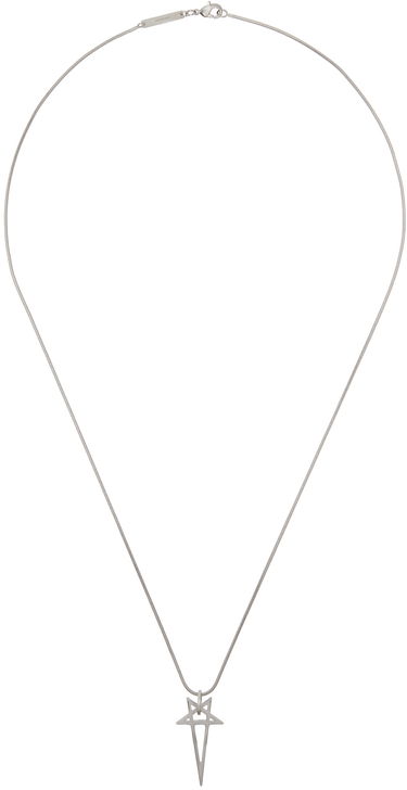 Náhrdelník Rick Owens Silver Porterville Pentagram Charm Necklace Metalická | RJ0000066 MMT, 0