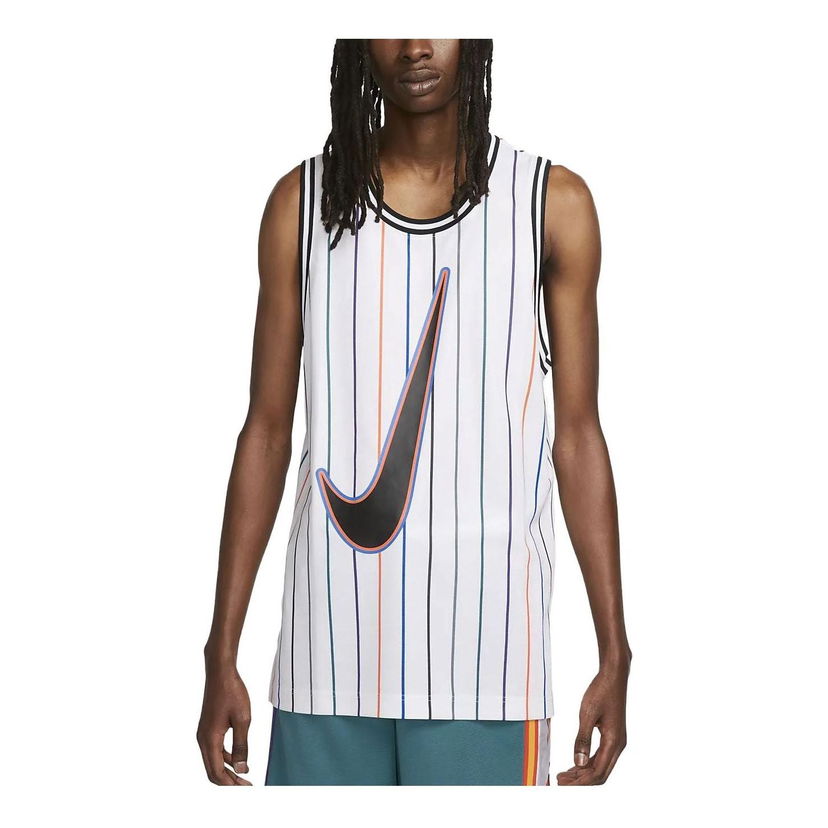 Tielko Nike Striped Basketball Jersey Biela | DX0436-100