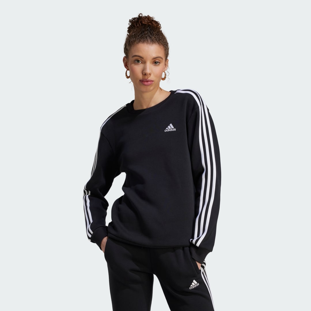 Sveter adidas Originals Essentials 3-Stripes Fleece Čierna | HZ5744, 1