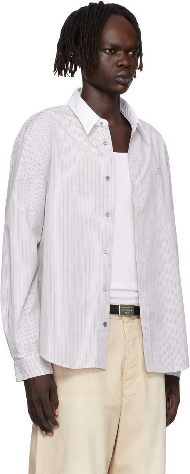 Košeľa Acne Studios Acne Studios Striped Button-Up Shirt Tyrkysová | CB0114-, 4