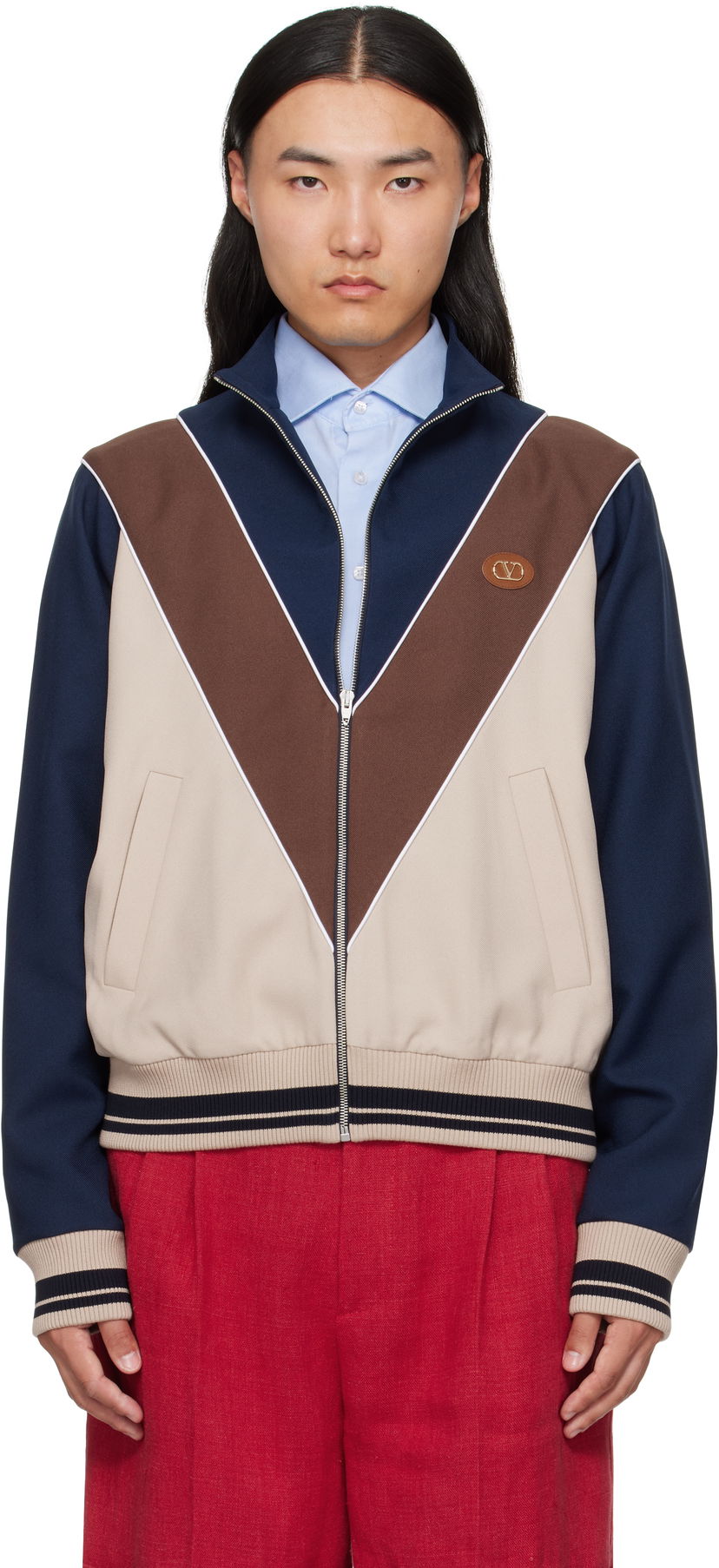 Bunda Valentino Valentino VLogo Patch Zip Jacket Rôznofarebný | 7V3MF29LAYY