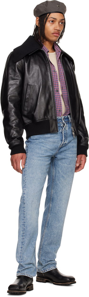 Bomber bunda OUR LEGACY Our Legacy Pharos Leather Bomber Jacket Čierna | M2259MM, 3