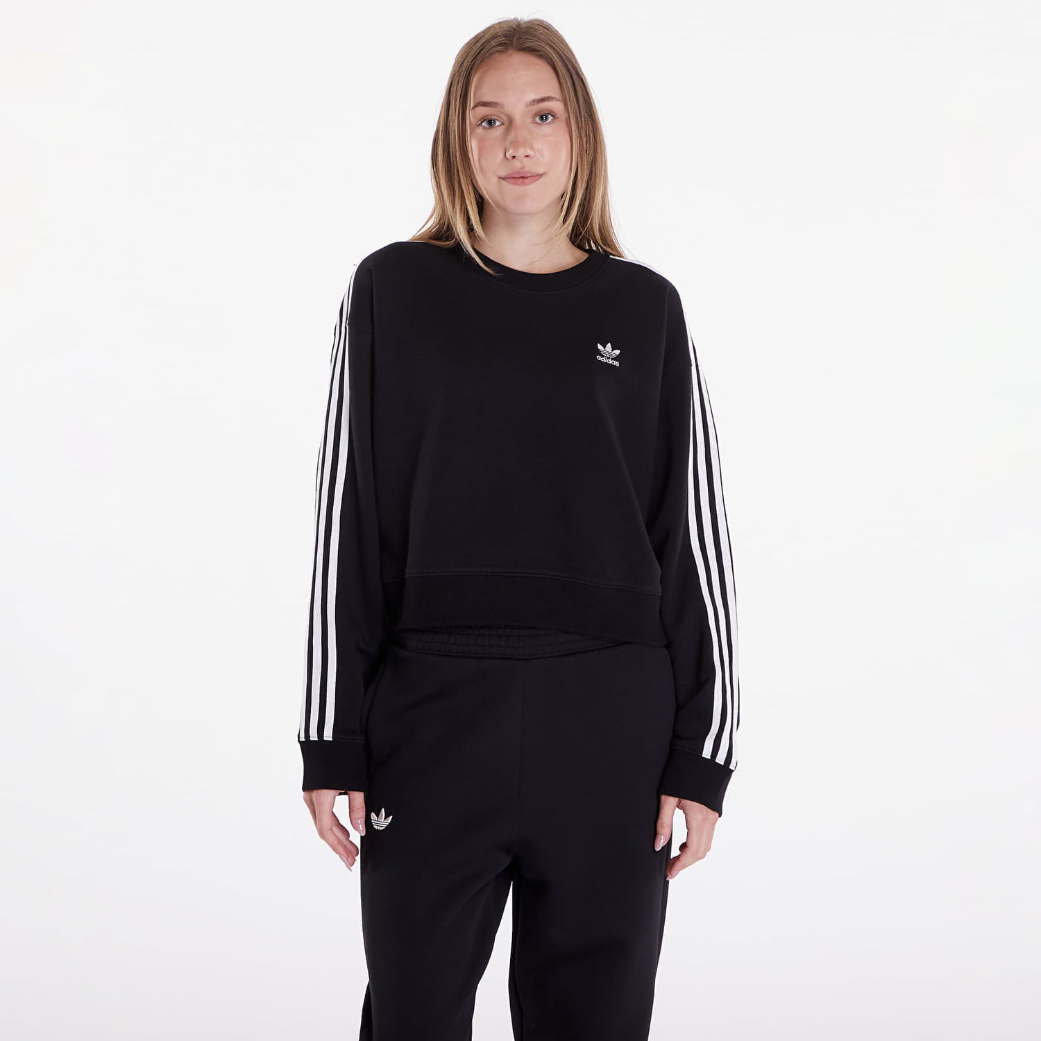 Mikina adidas Originals 3 Stripes Classics Crew Black Čierna | IR5522, 0