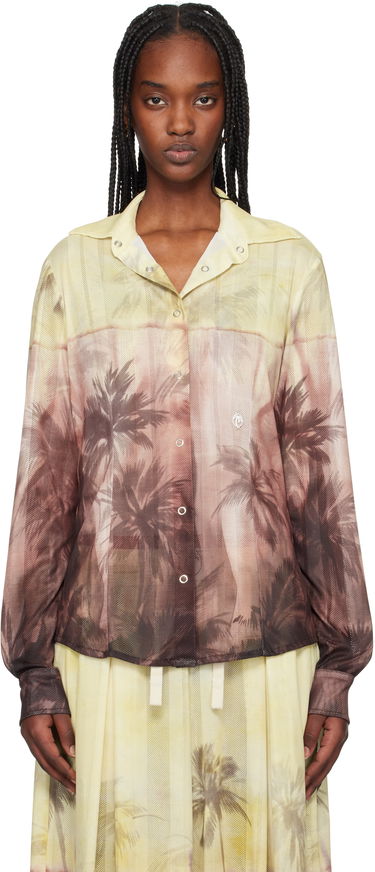 Košeľa Palm Angels Palm Angels Sunset Palms Button-Down Shirt Žltá | PWGE024S25FAB0012010, 0
