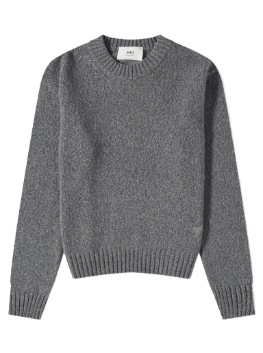 Sveter AMI Tonal Heart Cashmere Crewneck Šedá | HKS127-005-055