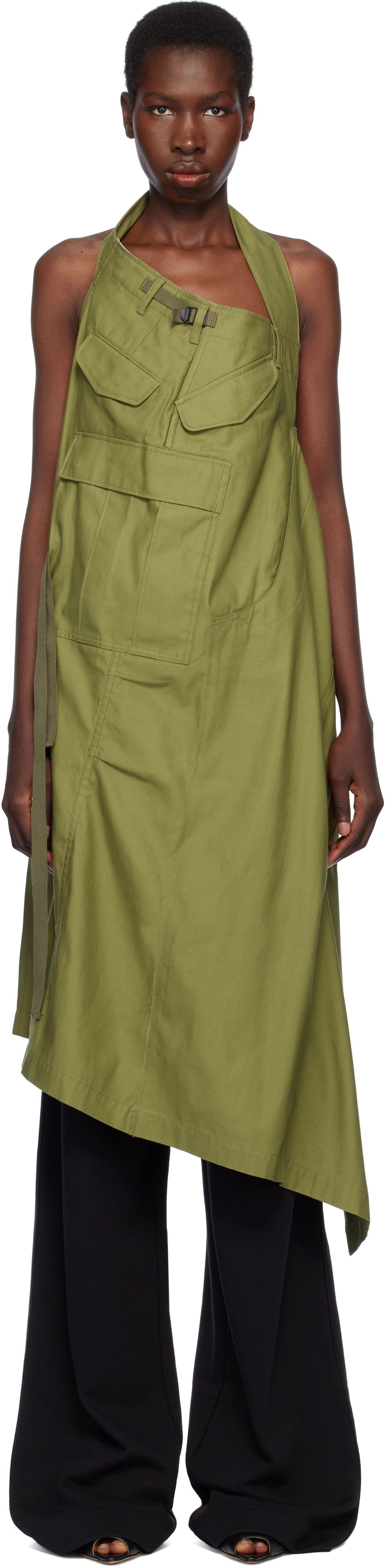 Šaty Junya Watanabe Junya Watanabe Cotton Midi Dress Zelené | JO-A003-051, 0