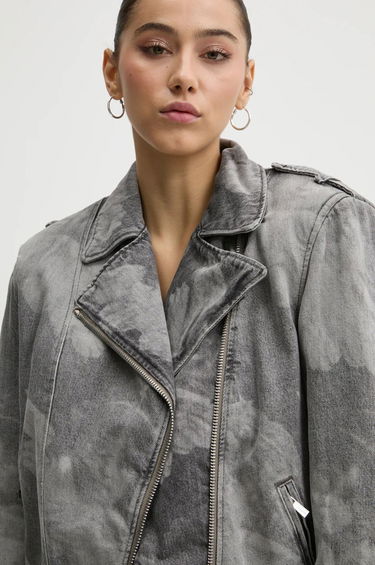 Bunda Fiorucci Fiorucci Acid Wash Denim Moto Jacket Šedá | U01FMDJA177DN03DN07, 4