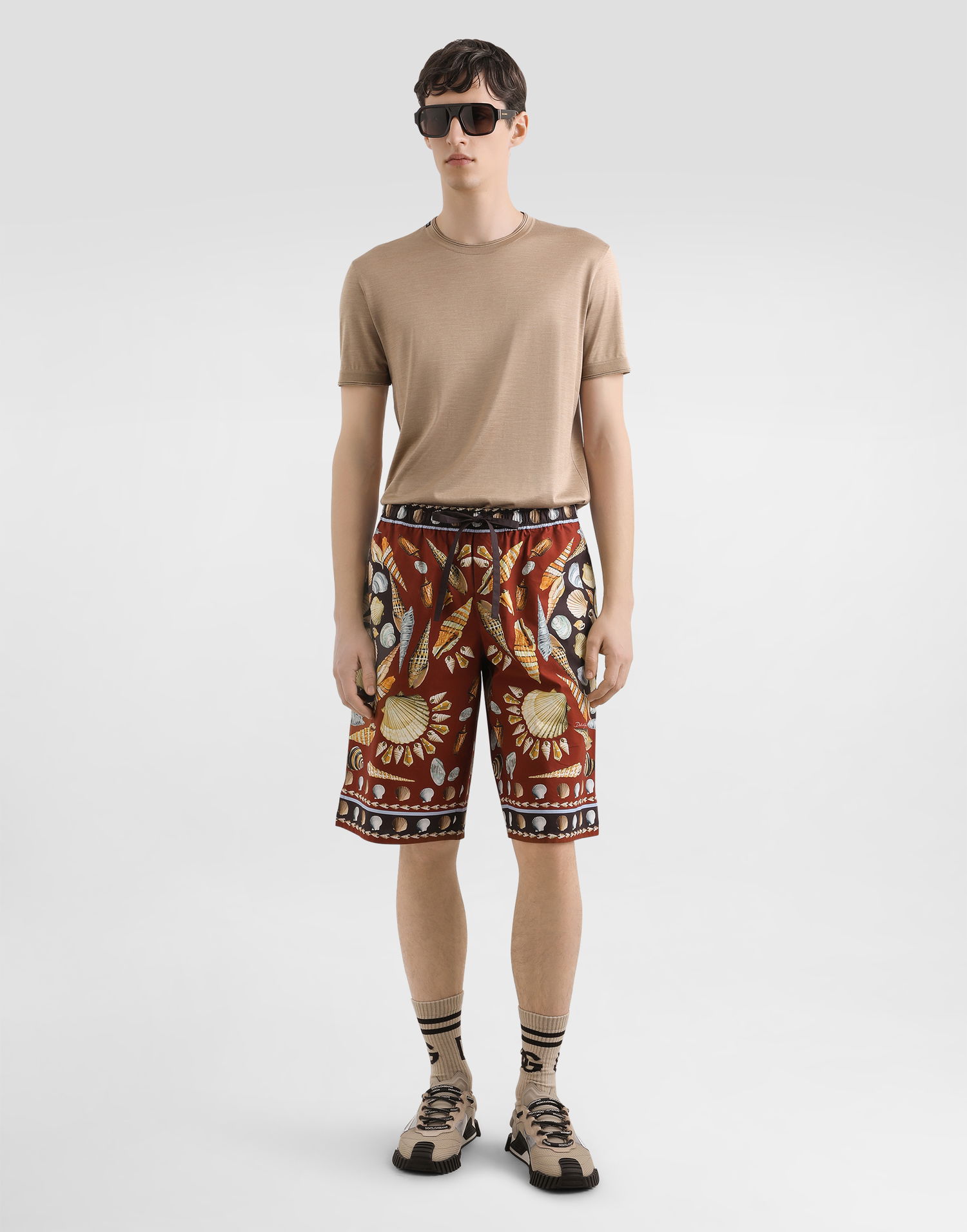 Tričko Dolce & Gabbana Dolce & Gabbana Short-Sleeved Silk T-Shirt Béžová | G8ST1TFU75FS8233, 1