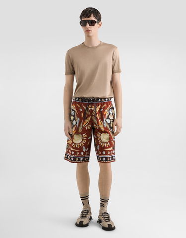 Tričko Dolce & Gabbana Dolce & Gabbana Short-Sleeved Silk T-Shirt Béžová | G8ST1TFU75FS8233, 1