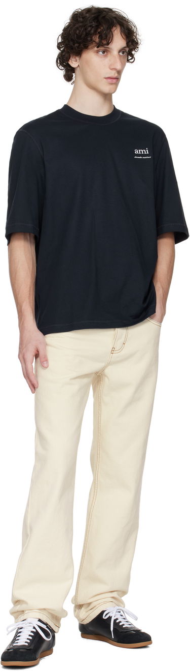 Džínsy AMI AMI Paris Classic Fit Jeans Béžová | HTR001.DE0039, 3