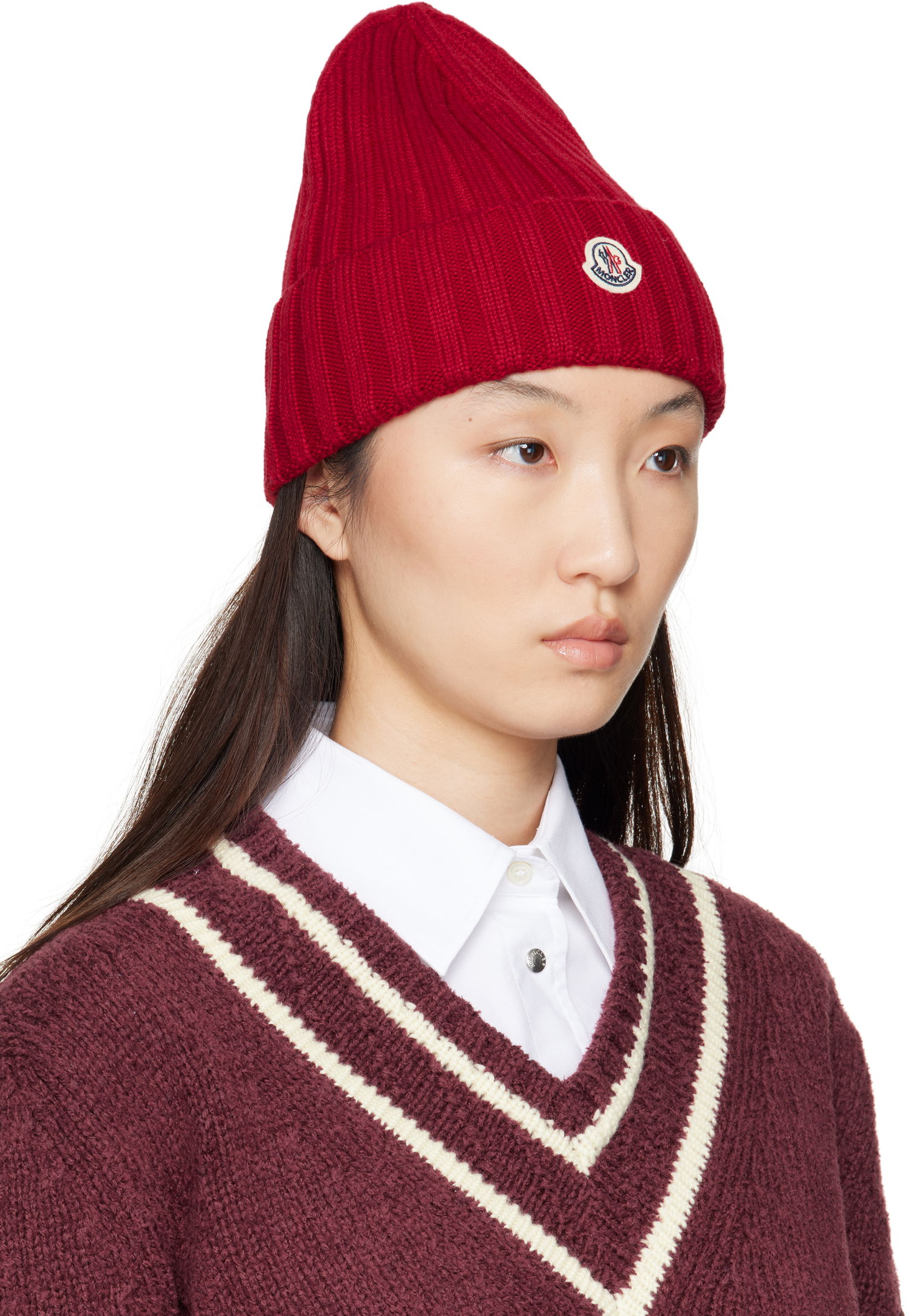 Kulicha Moncler Moncler Wool Ribbed Beanie Červená | K20933B00036A9327, 1