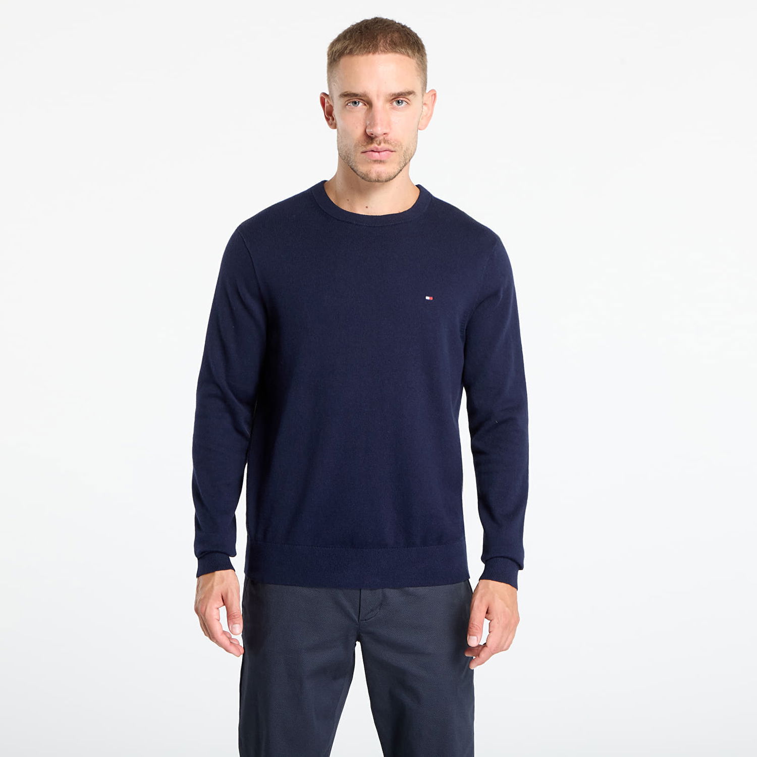 Sveter Tommy Hilfiger Tommy Hilfiger Pima Cotton Cashmere Crew Neck Sweater Navy | MW0MW28046 DW5, 0