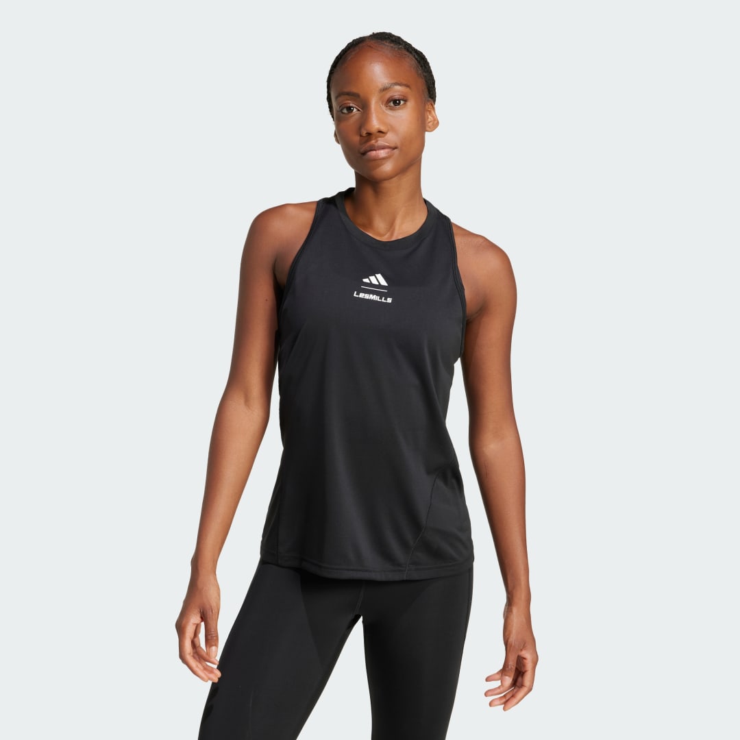 Tielko adidas Performance Les Mills Graphic Training Tank Top Čierna | JW1743, 0