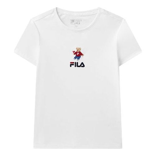 Tričko FILA FILA Bear Round Neck Short Sleeve T-Shirt Biela | F11W118152F-WT, 0