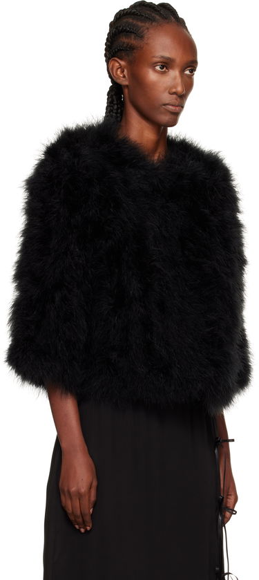 Bunda Yves Salomon Yves Salomon Short Feather Jacket Fialová | 26W23WAV15454PLUX, 4