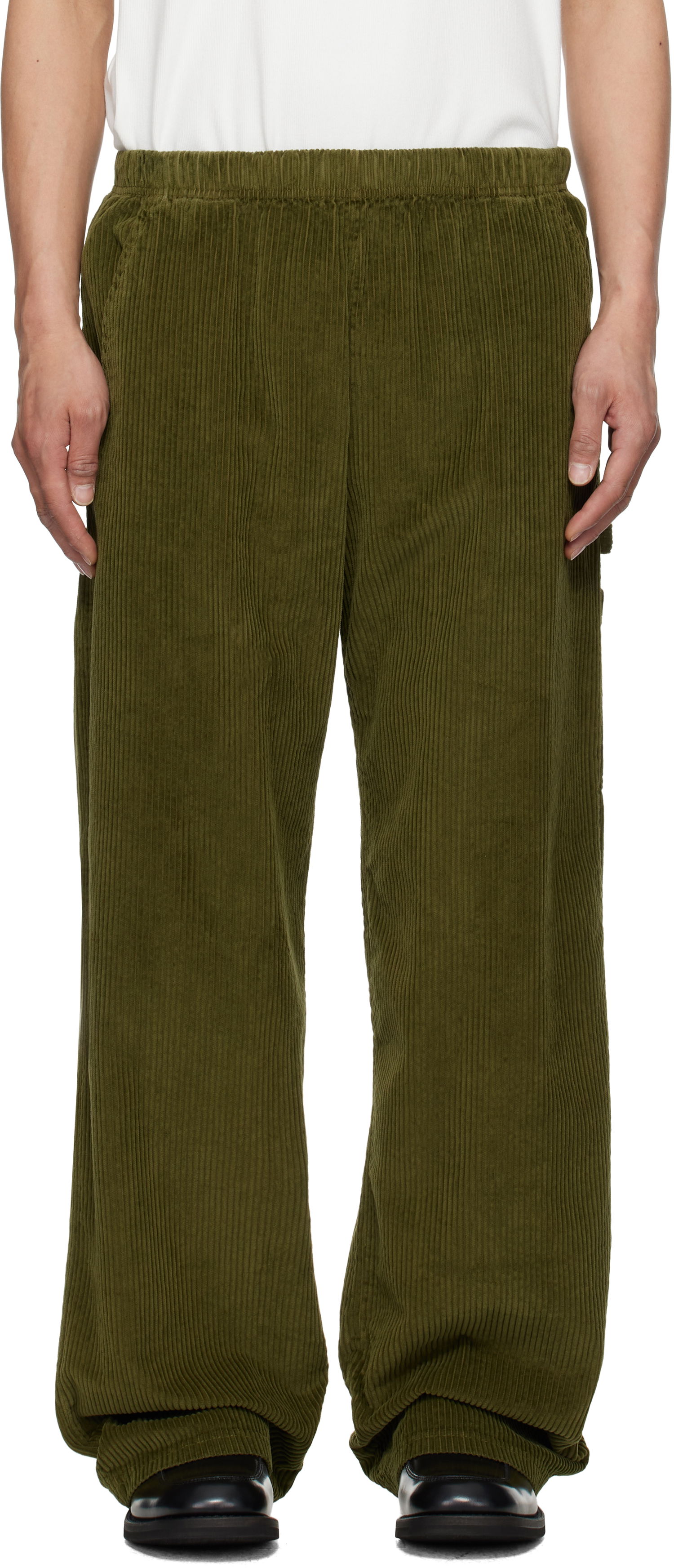 Nohavice LES TIEN Les Tien Heavyweight Utility Puddle Sweatpants Zelené | WC-3089-SW, 0