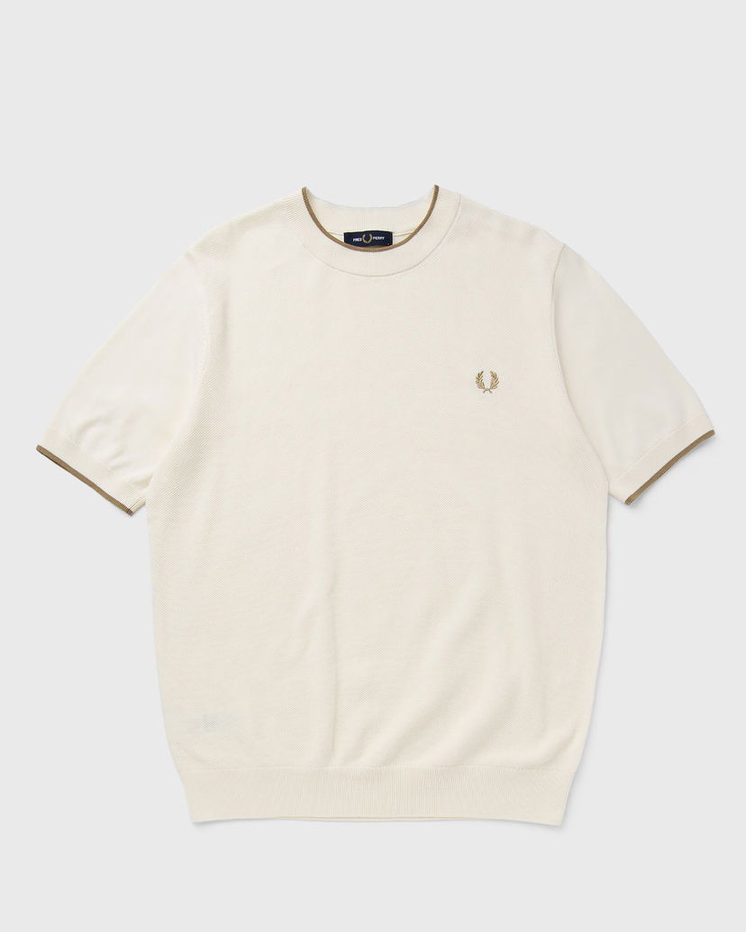 Tričko Fred Perry TEXTURE FRONT KNITTED T-SHIRT Béžová | K7642-560