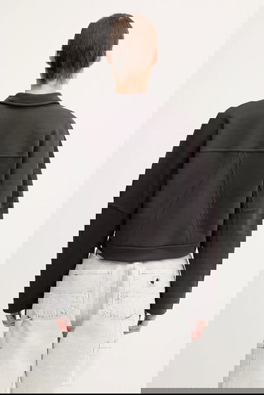 Bomber bunda GANNI GANNI Heavy Terry Jersey Bomber Jacket Čierna | T4358, 2