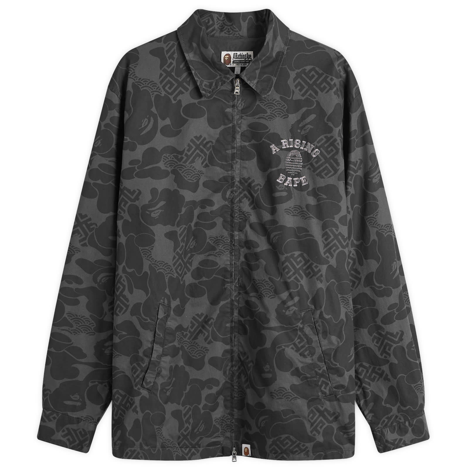 A Bathing Ape Men's Asia Camo Zip Jacket in Black, Size Large | END. Clothing