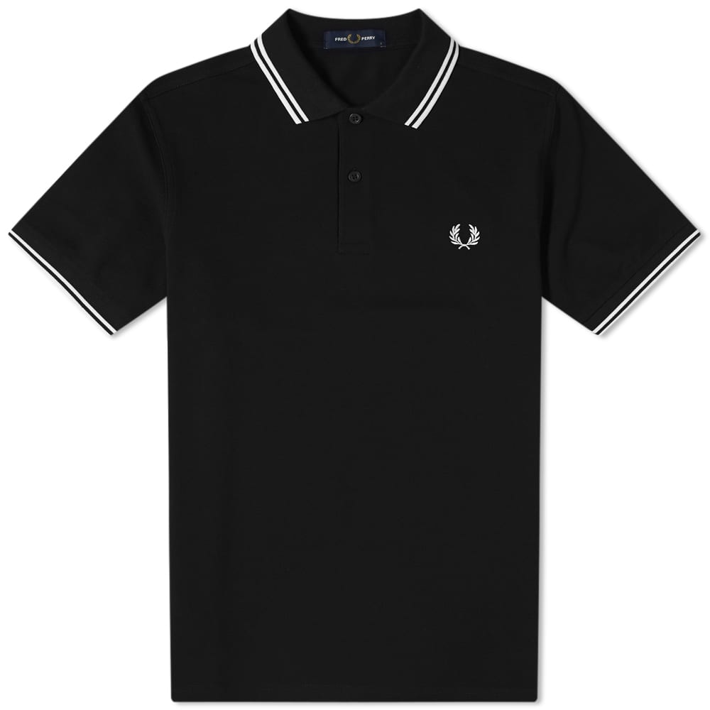 Polo tričko Fred Perry Slim Fit Twin Tipped Polo Čierna | M3600-524, 0