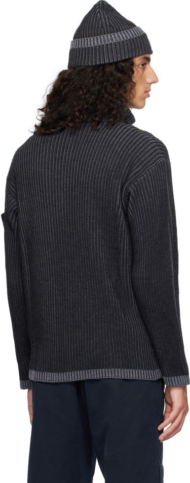Sveter Stone Island Stone Island Vanisé Full Rib RWS Wool Quarter-Zip Sweater Čierna | 8115516C1, 2