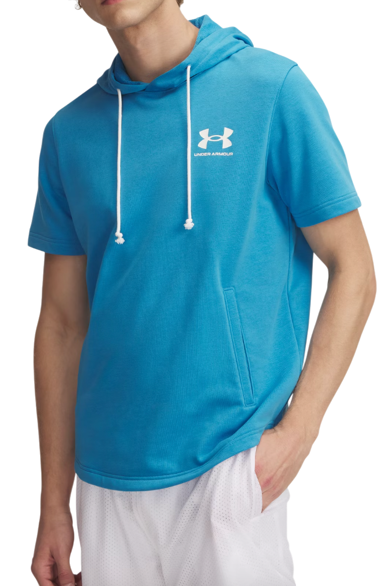 Mikina Under Armour Rival Terry Short Sleeve Hoodie Modrá | 1370396-452, 0