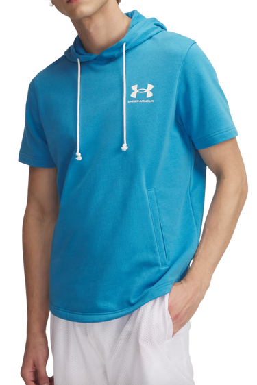 Mikina Under Armour Rival Terry Short Sleeve Hoodie Modrá | 1370396-452, 0
