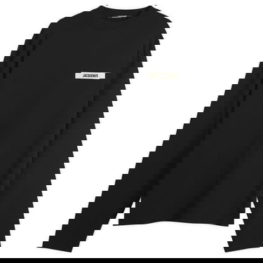 Tričko Jacquemus Jacquemus Grosgrain Logo Long Sleeve T-Shirt, Size Large Čierna | 25HTSM00570AJ00226-990, 0
