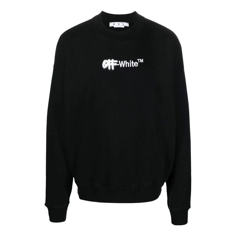 Sveter Off-White Logo Embroidered Sweatshirt Čierna | OMBA054F22FLE0011001