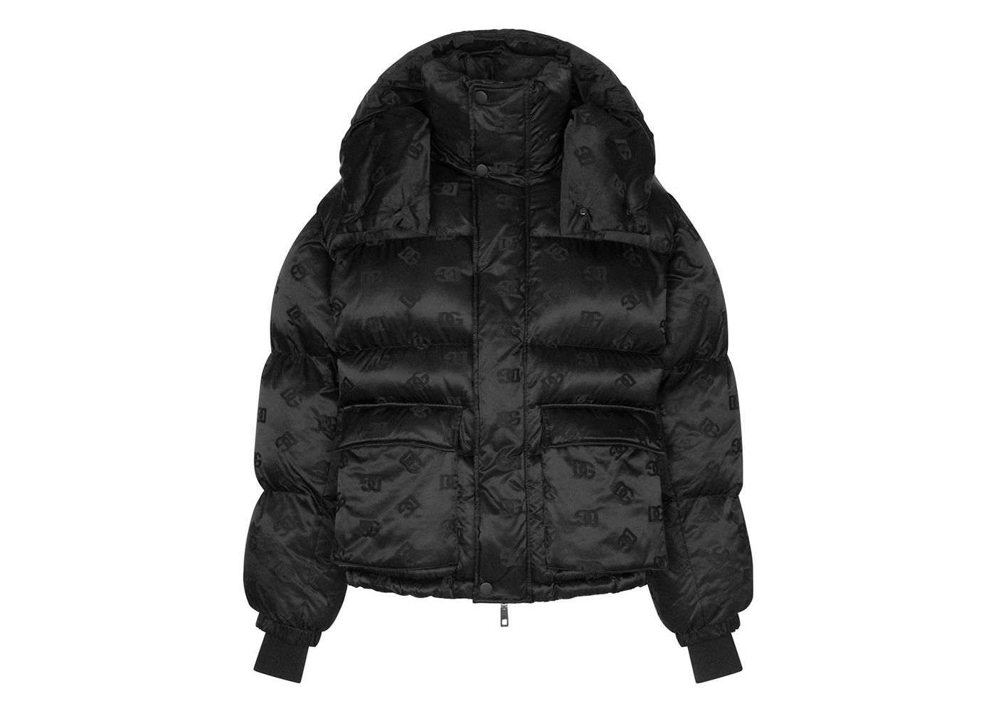Prešívaná bunda Dolce & Gabbana DG Jacquard Down Puffer Jacket Black/Black Čierna | G9YV8TFJSB7, 0