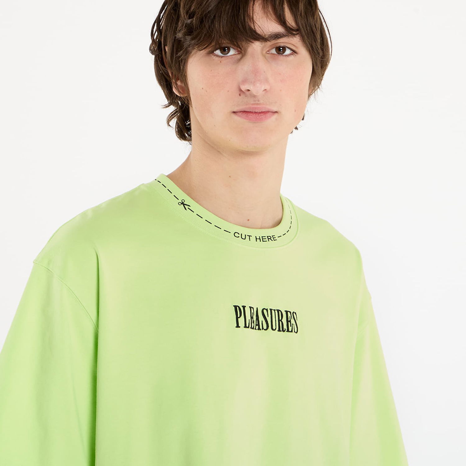 Tričko Pleasures Cut Here Heavyweight T-Shirt Zelené | P25F043-LIME, 1
