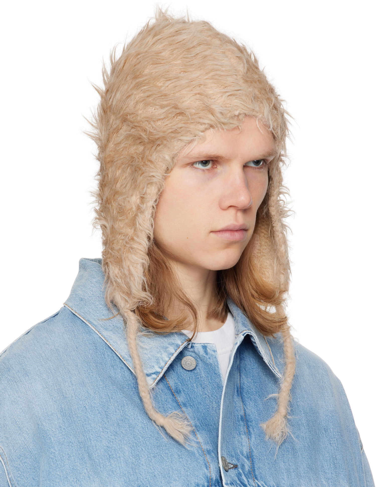 Klobúk Acne Studios Acne Studios Fluffy Beanie Béžová | C40395-, 1
