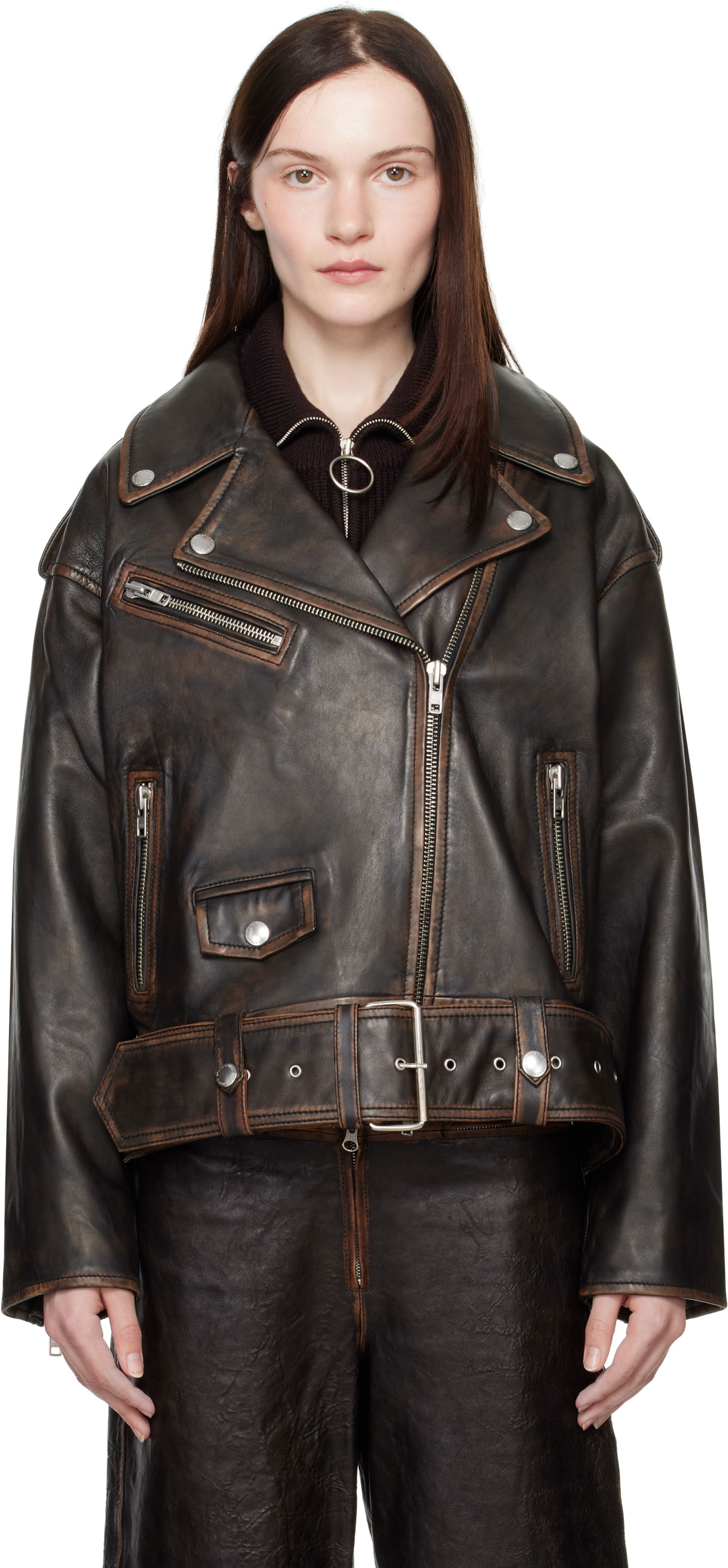 Bunda STAND STUDIO Leather Biker Jacket Čierna | 66388-7030, 0